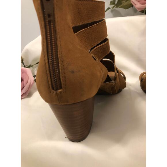 Vionic Harlow Wedge Sandals Women Size 10 Brown Suede Block Heel Cutout Zip - Picture 9 of 13